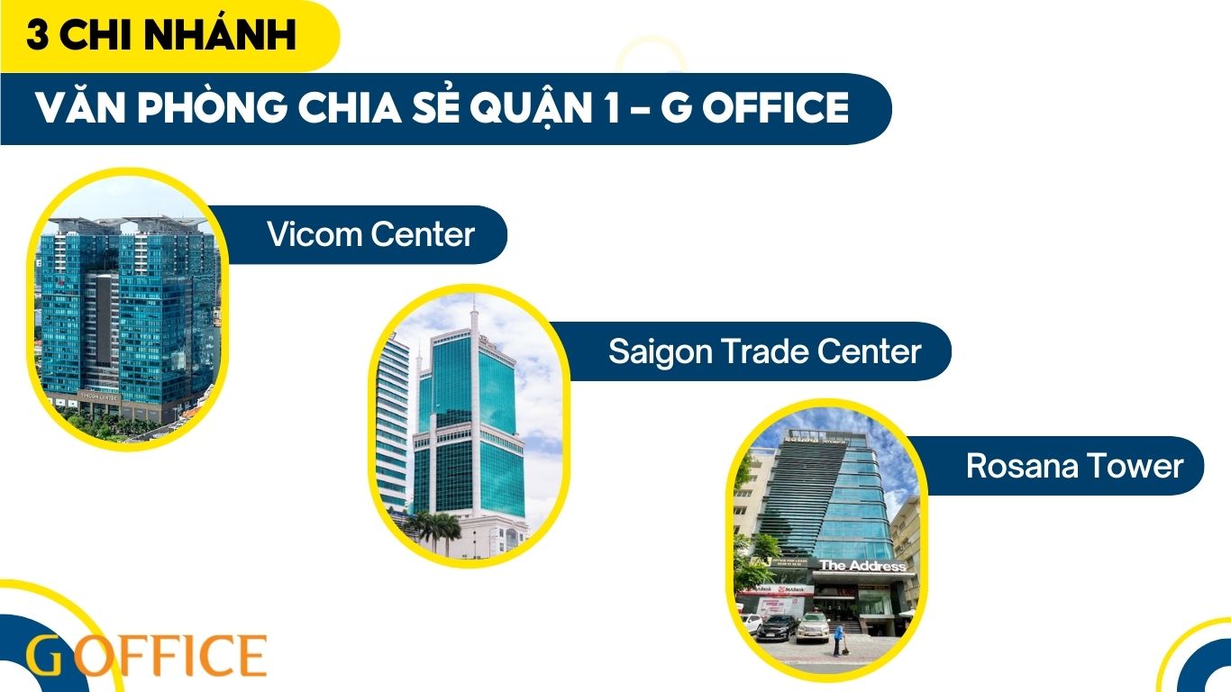 3 chi nhánh văn phòng chia sẻ quận 1 giá rẻ và uy tín của G Office 