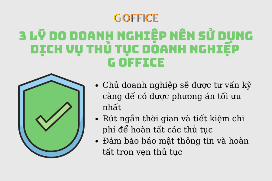3 lý do doanh nghiệp nên sử dụng dịch vụ thành lập doanh nghiệp của G Office